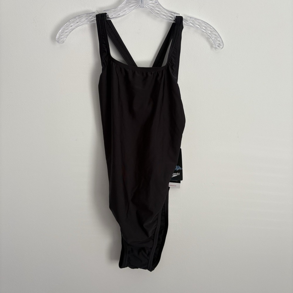 Speedo Womens Pro LT 1-piece Swimsuit Size 12/38 Black Training Laps NWT $49.50